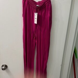 Zara Fuchsia Elastic Waist Pants